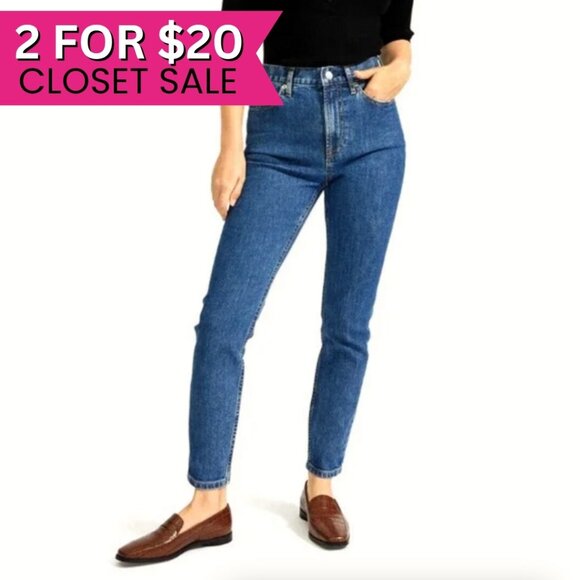 Everlane Womens Blue Dark Wash‎ High Waisted Skinny Jeans Size 23 Cotton Denim - Picture 1 of 14